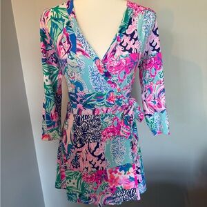 Lilly Pulitzer Pink and Green Patterned Romper